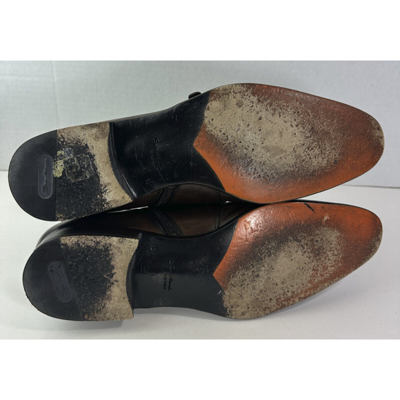 Santoni Monk Strap Boots Brown Leather Designer Dress Loafers Men's Size D 12 - Picture 15 of 16